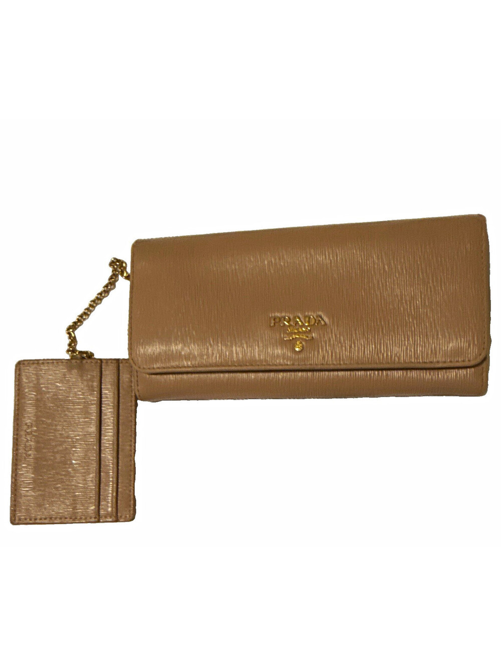 PRADA Women’s beautiful Vitello Move Cipria Leather Continental Long Wallet